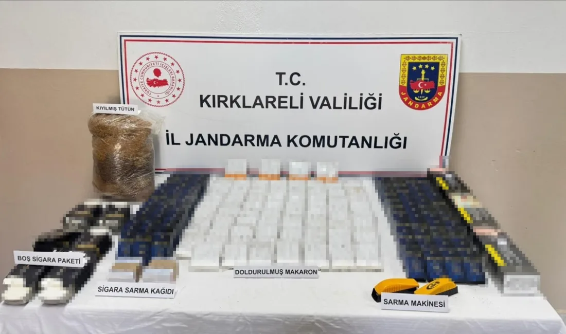 Kırklareli’nde 4 bin 220 makaron ele geçirildi Kırklareli’nde jandarma ekiplerince düzenlenen operasyonda 4 bin 220 makaron ile