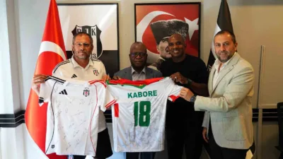 Burkina Faso Büyükelçisi Vinta Some ile Spor Büyükelçisi Charles Kabore,