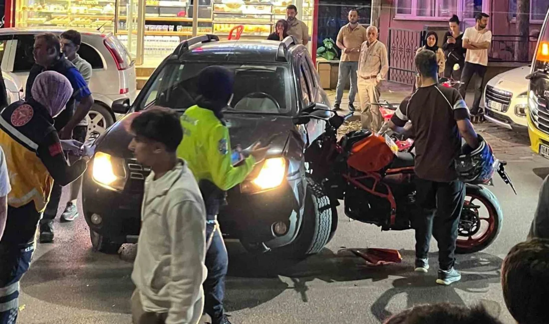 Bursa’nın İnegöl ilçesinde meydana gelen kazada motosiklet, yola aniden çıkan