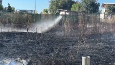 Bursa’da otluk alanda çıkan yangın, itfaiye ekiplerinin zamanında müdahalesiyle büyümeden