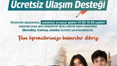 Bursa Büyükşehir Belediyesi, 20-21 Haziran Cumartesi ve Pazar günleri YKS’ye