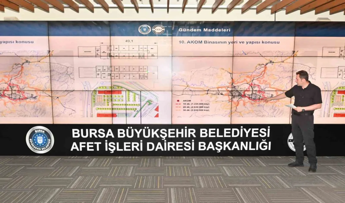 Bursa’nın afet planı AKOM’da masaya yatırıldı Bursa Büyükşehir Belediyesi tarafından şehri afetlere karşı daha hazır ve