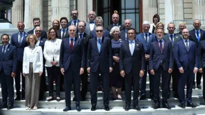 Dolmabahçe Sarayı’nda düzenlenen NATO Parlamento Başkanları Zirvesi’ne katılan Cumhurbaşkanı Recep